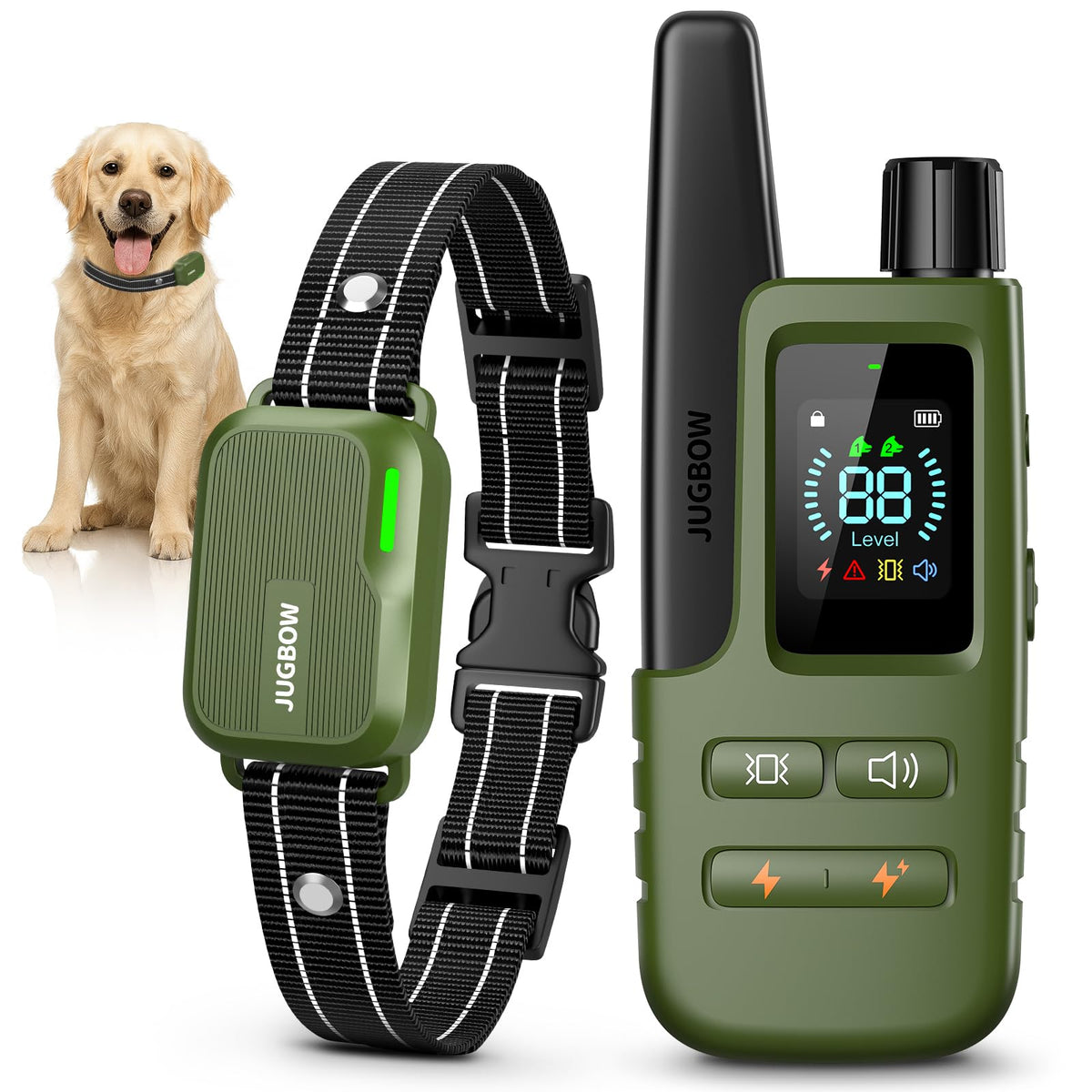 Jugbow Dog Shock Collar - 4500FT Dog Training Collar with Remote, IPX8 Waterproof Electric Dog Collar with 4 T