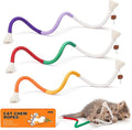 Potaroma Cat Toys Chew Ropes 3Pcs with Refillable Natural Catnip, Safe Teeth Cleaning Toy for Indoor Kittens, 
