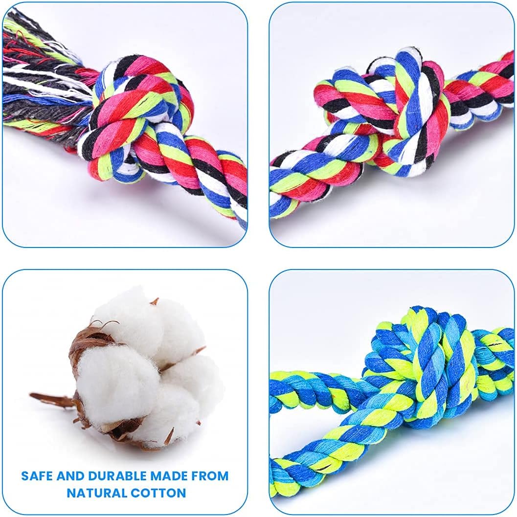 Feeko Heavy Duty Dog Rope Toys for Large Breed Aggressive Chewers, 2 Pack Indestructible Teeth Cleaning Tug of - view 3