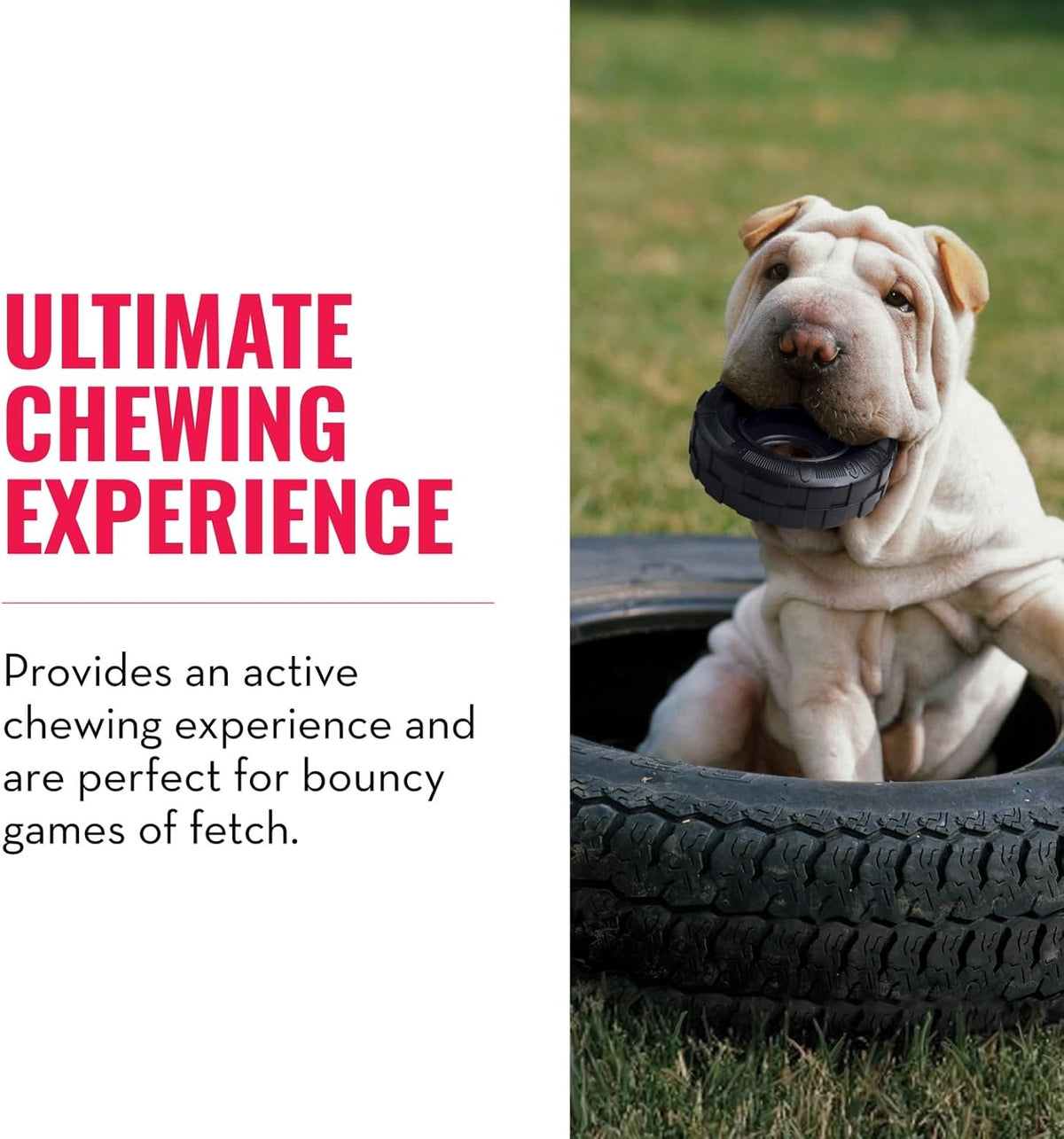 KONG Extreme Tires - KONG's Most Durable Natural Rubber Chew & Fetch Toy - Treat Dispenser Dog Tire Toy - Pet  - view 3