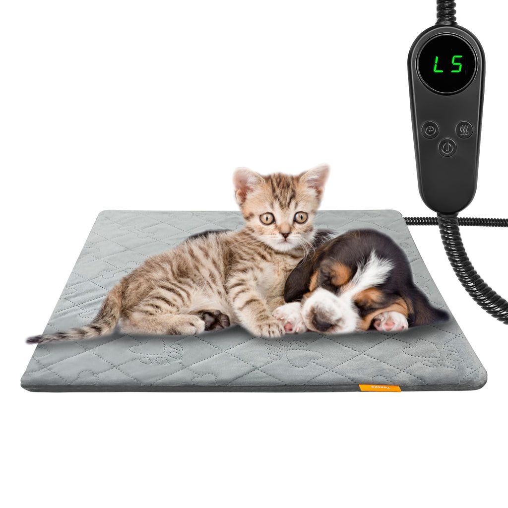 Pet Heating Pad for Cats Dogs Electric Heated Bed Waterproof Warming Mat Indoor Outdoor Chew Resistant Cord Ad