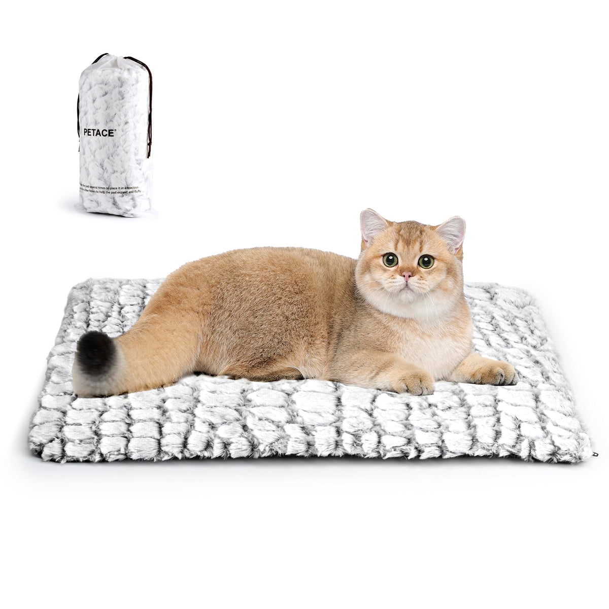 Self Warming Cat Bed, 24" x 18" Ultra Soft Cat Dog Pet Heating Pad for Indoor Outdoor, Non-Slip Heated Cat Mat