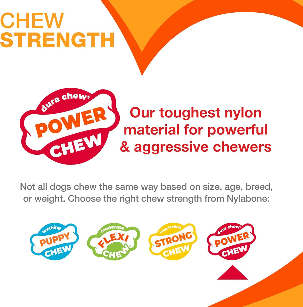 Nylabone Groove Bone Power Chew Toy for Dogs, Dental Dog Toys for Aggressive Chewers, Dog Chew Bone, Long Last - view 4