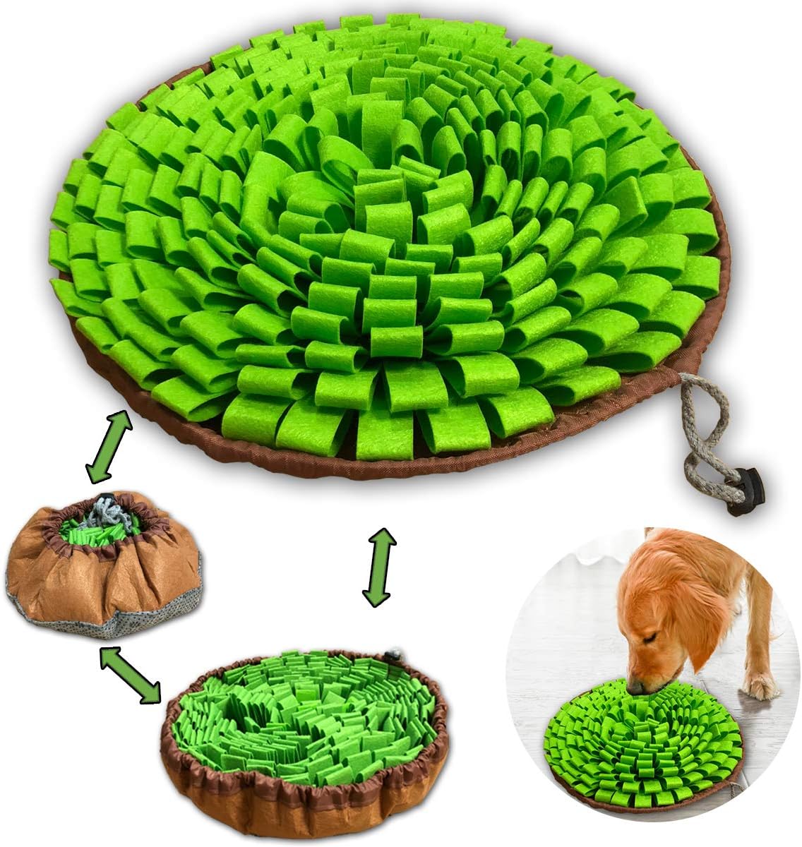 Pet Snuffle Mat for Dogs,Interactive Feed Puzzle for Boredom,Encourages Natural Foraging Skills for Cats Rabbi