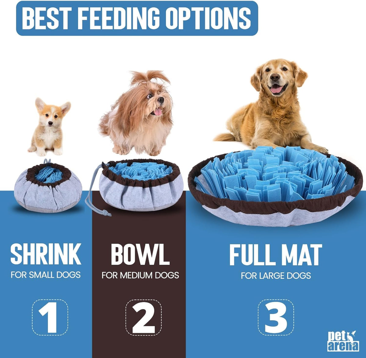 PET ARENA Snuffle Mat for Dogs - Adjustable Interactive Puzzle Toy for Large & Small Breed Slow Feeder for Men - view 2
