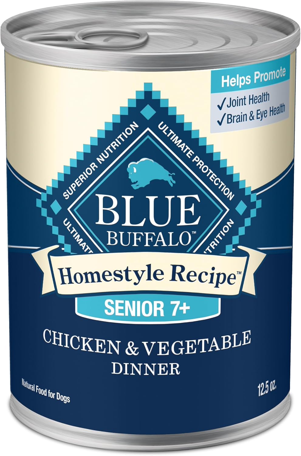 Blue Buffalo Homestyle Recipe Senior Wet Dog Food, Made with Natural Ingredients, Chicken Dinner with Garden V
