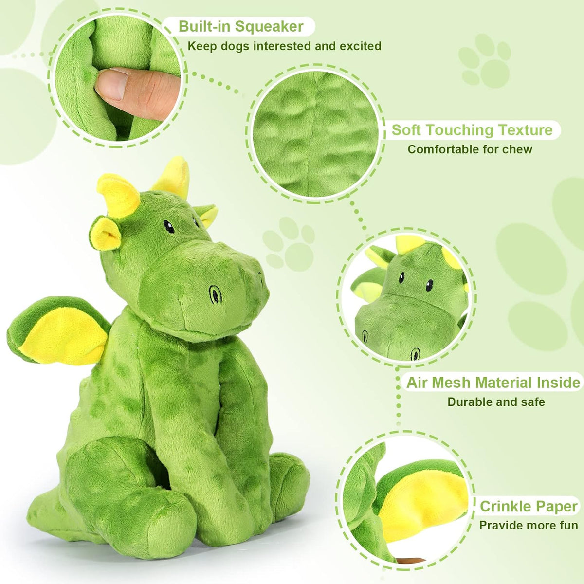 Squeaky Dog Toys Plush Dog Toy with Crinkle Paper Stuffed Durable Dog Chew Toys for Small Middle and Large Dog - view 2