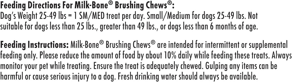 Milk-Bone Brushing Chews Daily Dental Dog Treats, Fresh Mint Flavor, Small/Medium, 25 Count - view 9