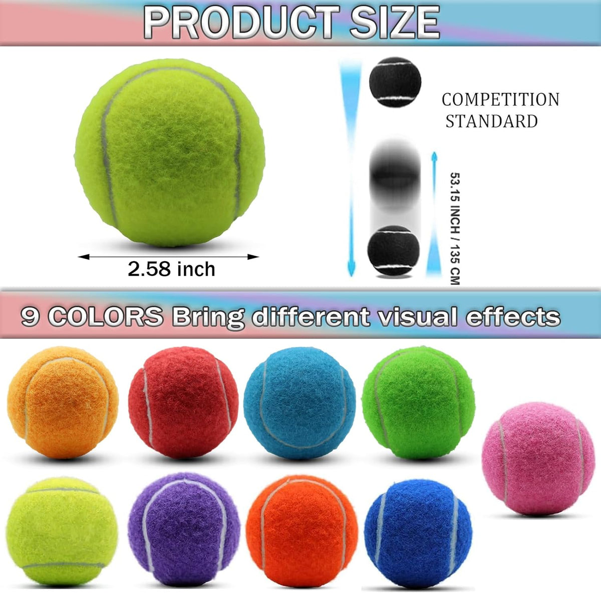 SHYUJAJIE Tennis Balls, 20 Pack Training Tennis Balls,High Elasticity Practice Tennis for Beginner, Exercise P - view 4