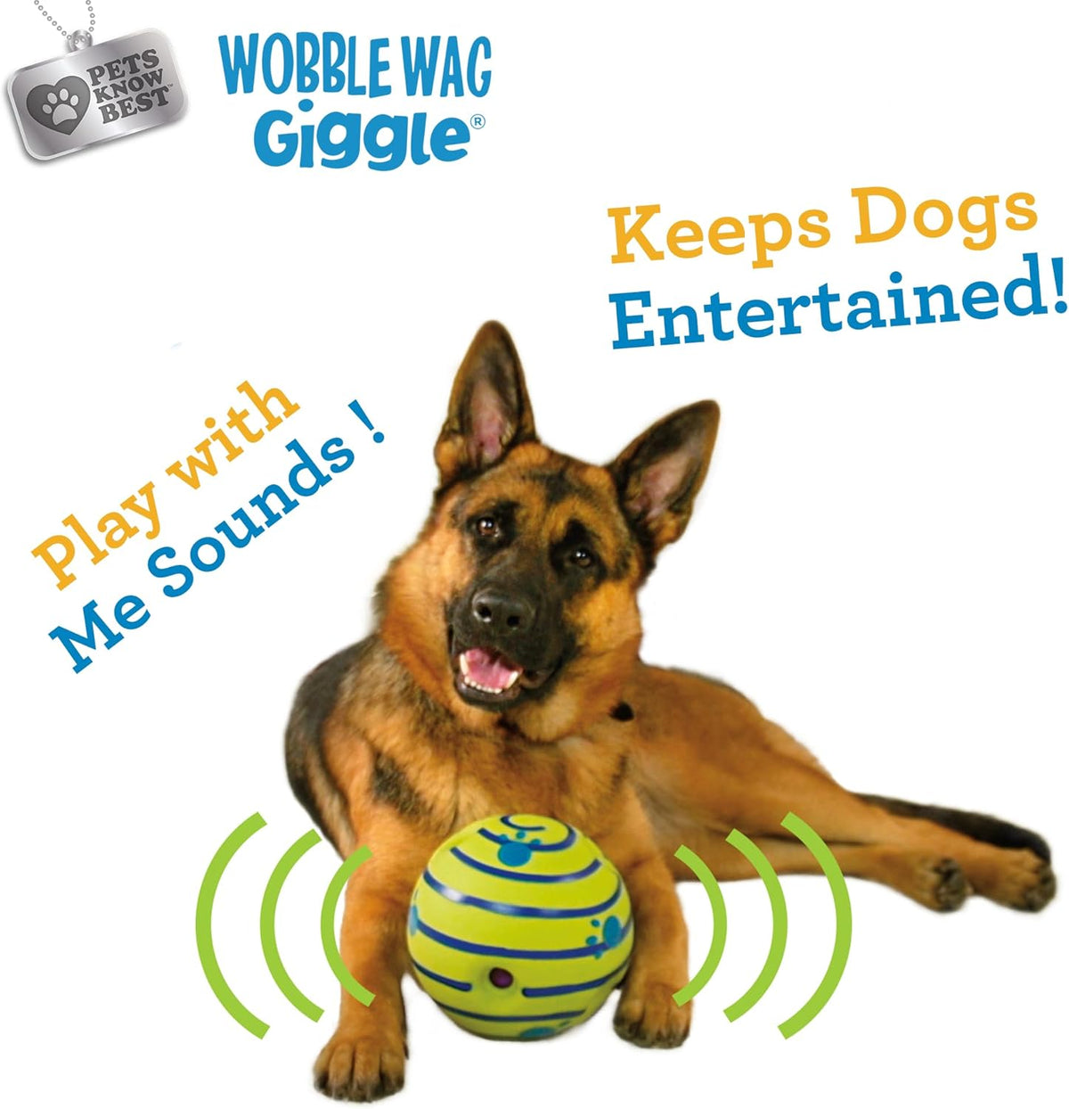 Wobble Wag Giggle Ball | Rolling Enrichment Toy for Fun Playtime, Interactive Play for Indoor or Outdoor, Keep - view 8