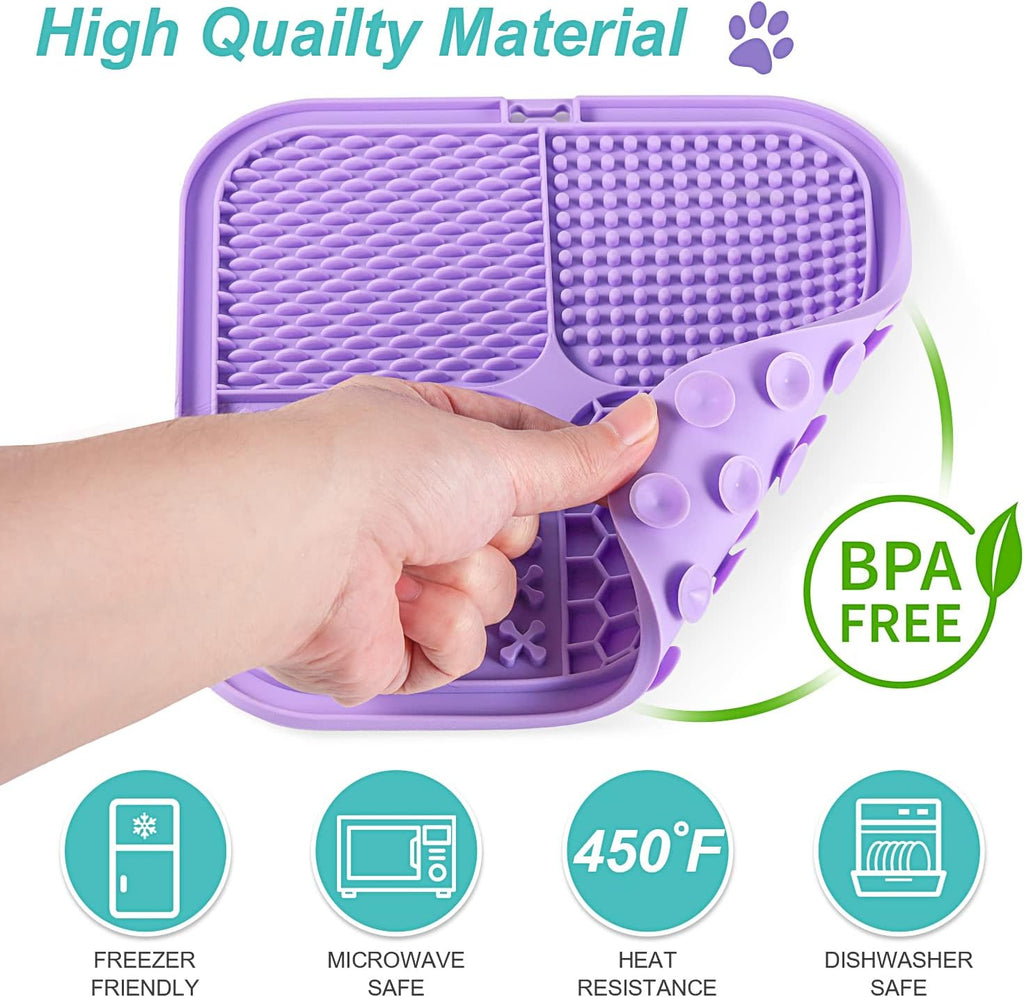 LUKITO Lick Mat for Dogs & Cats 2 Pack with Suction Cups, Dog Lick Mat for Anxiety Relief, Dog Toys to Keep Th - view 5