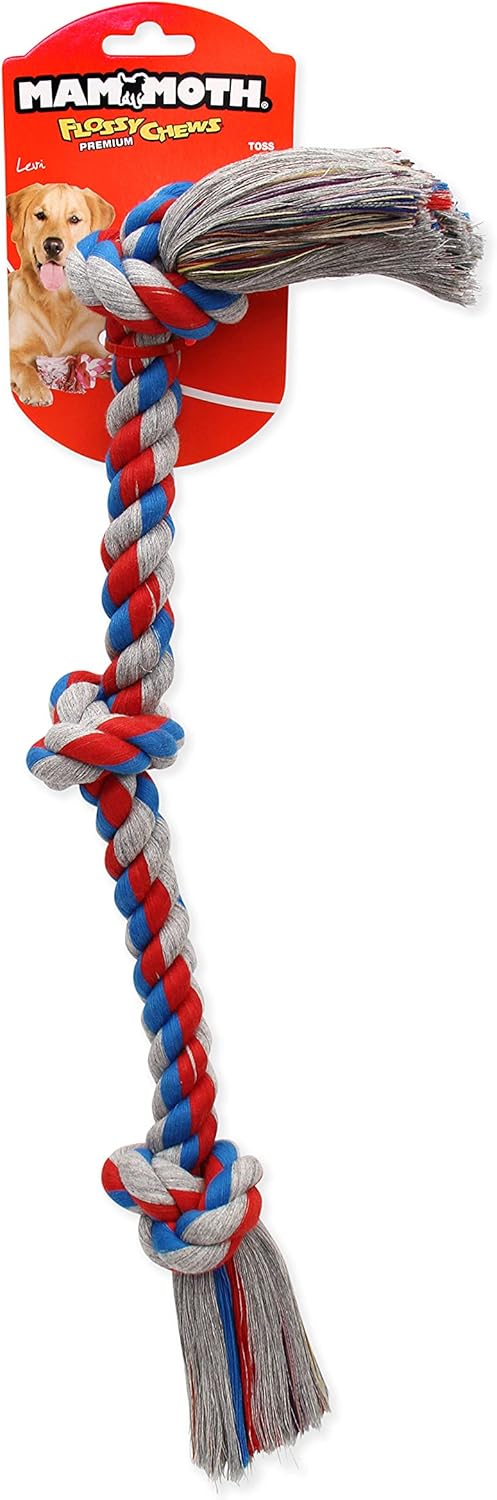 Mammoth Flossy Chews Rope Tug – Premium Cotton-Poly Tug Toy for Dogs – Interactive Rope Toy (Colors May Vary) - view 2