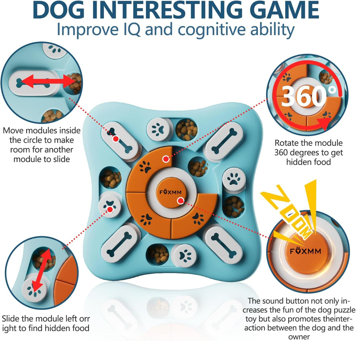 Interactive Dog Treat Puzzle Toys for IQ Training & Mental Stimulating,Fun Slow Feeder,Large Medium Small Dogs - view 3