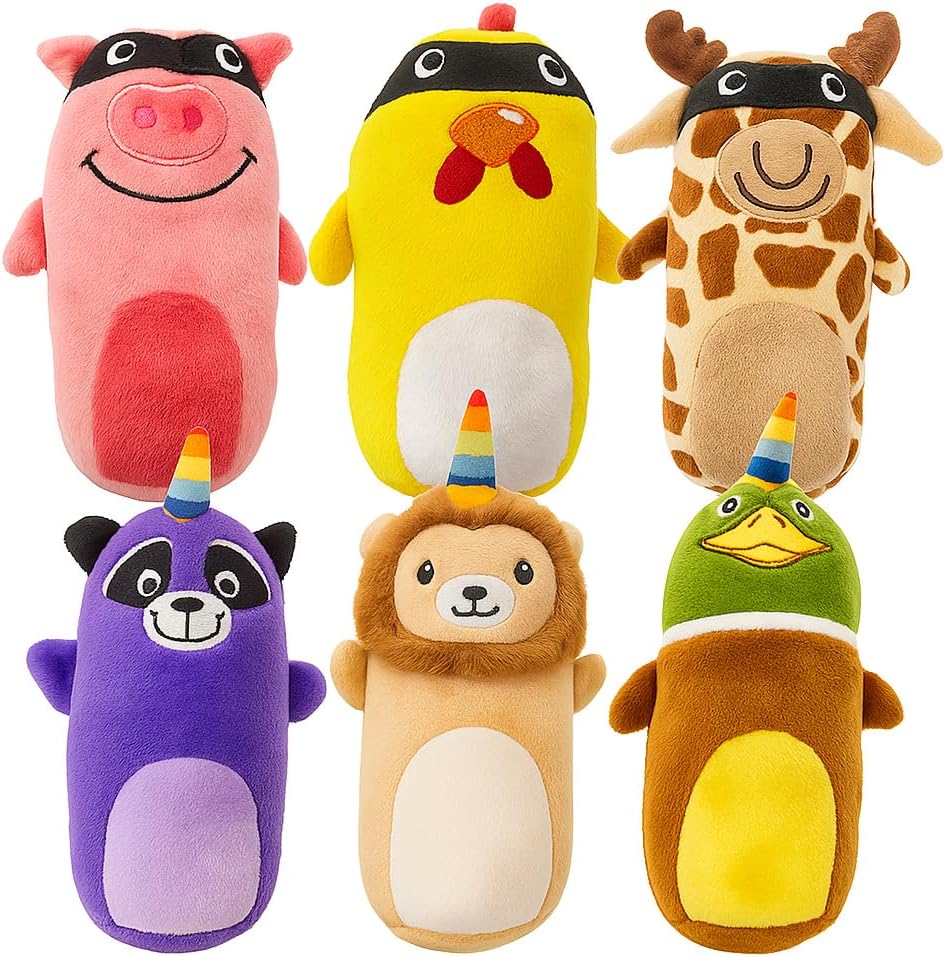 Jalousie 5 Pack Tough Plush Animal Dog Toys Assortment Value Bundle Dog Squeaky Toys Assortment Puppy Pet Mutt - view 7