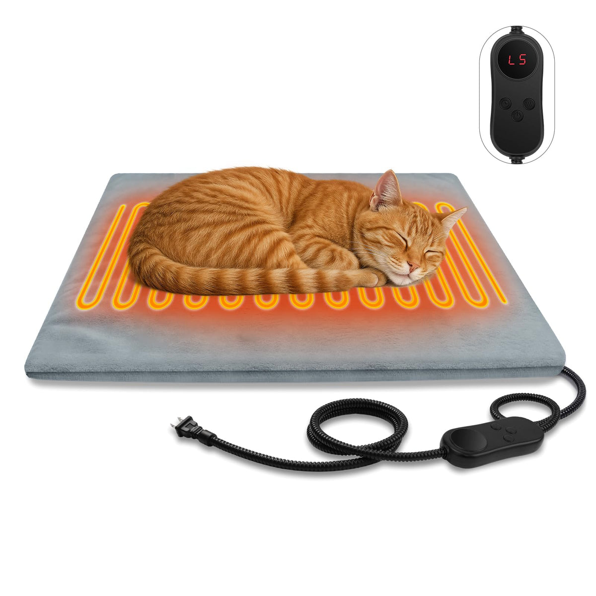 Pet Heating Pads for Cats & Dogs Outdoor Indoor, 17.7 * 17.7inches Puppy Cat Heating Pad Bed Mat Outdoor Water