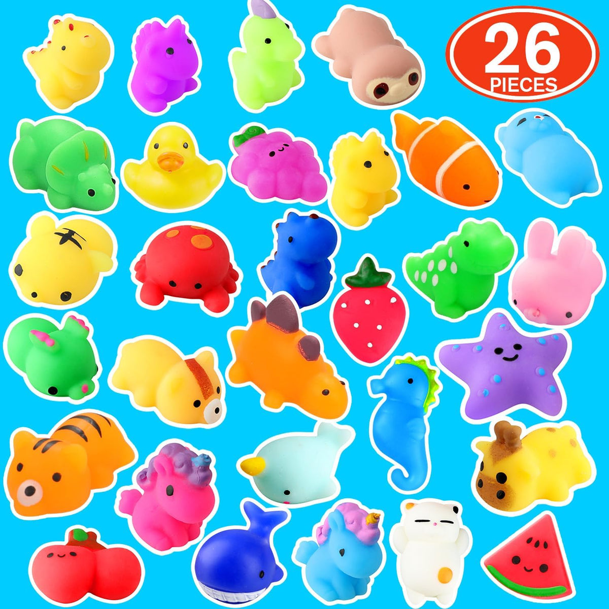 Squishies, 26 Pack Mochi Squishy Toys - Kawaii Cat Squishys Slow Rising Animals - Party Favors, Goodie Bag, Bi - view 6
