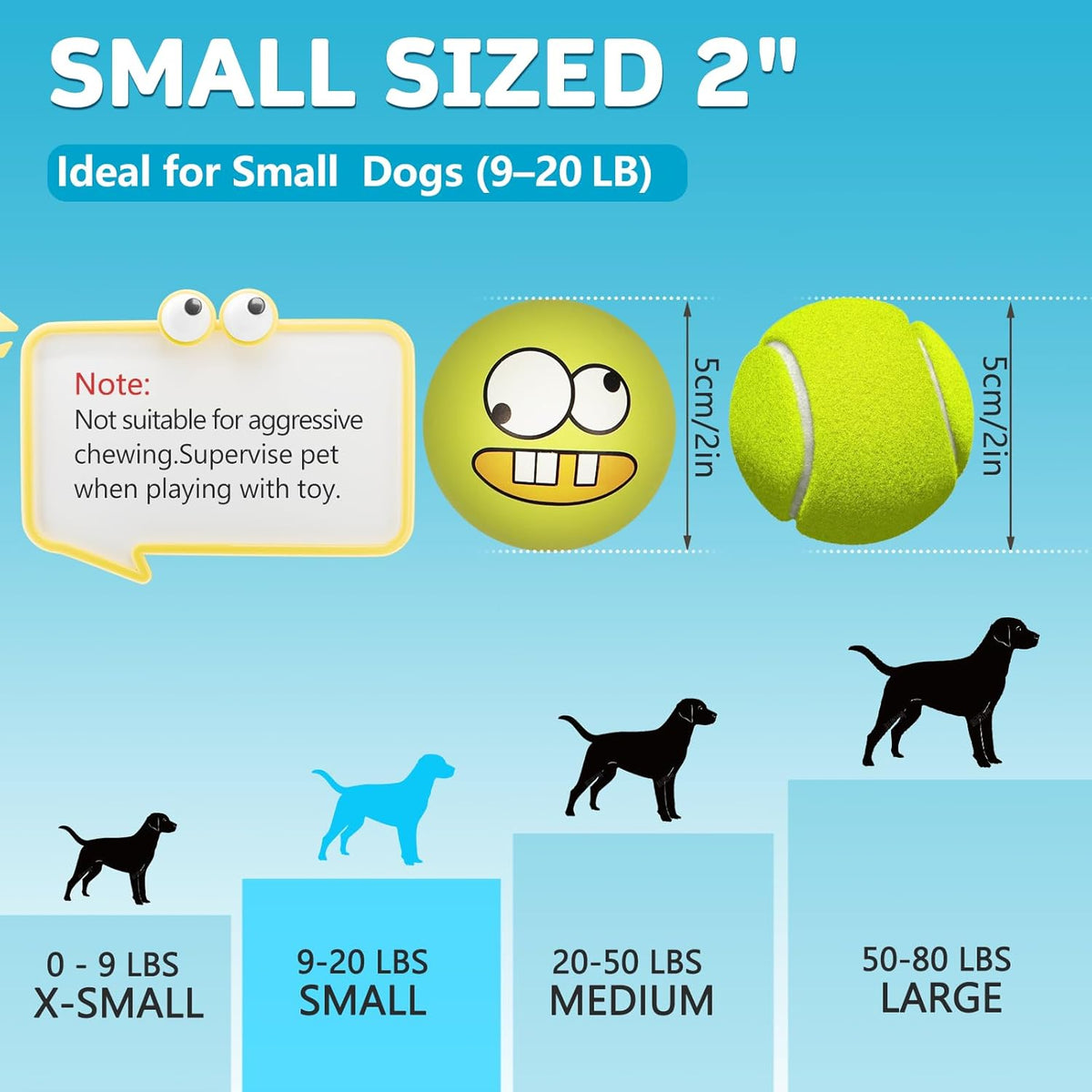 HDSX Squeaky Dog Toys Soft Latex Rubber Squeaky Dog Balls for Puppy Small Pet Dogs (8 Pack) (Round Balls) - view 7
