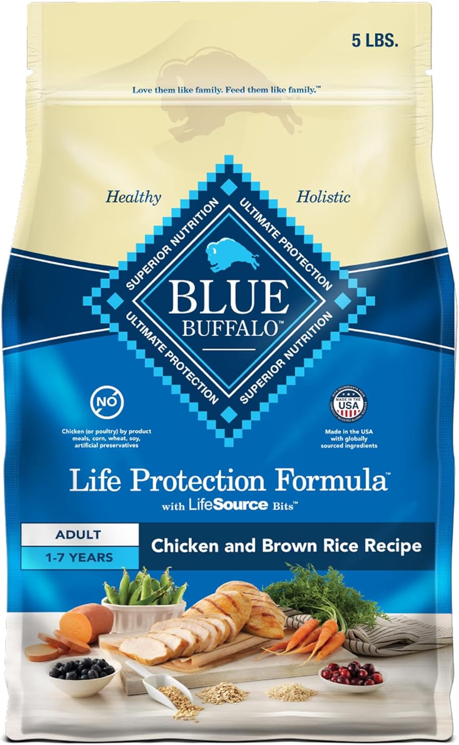 Blue Buffalo Life Protection Formula Adult Dry Dog Food, Helps Build and Maintain Strong Muscles, Made with Na