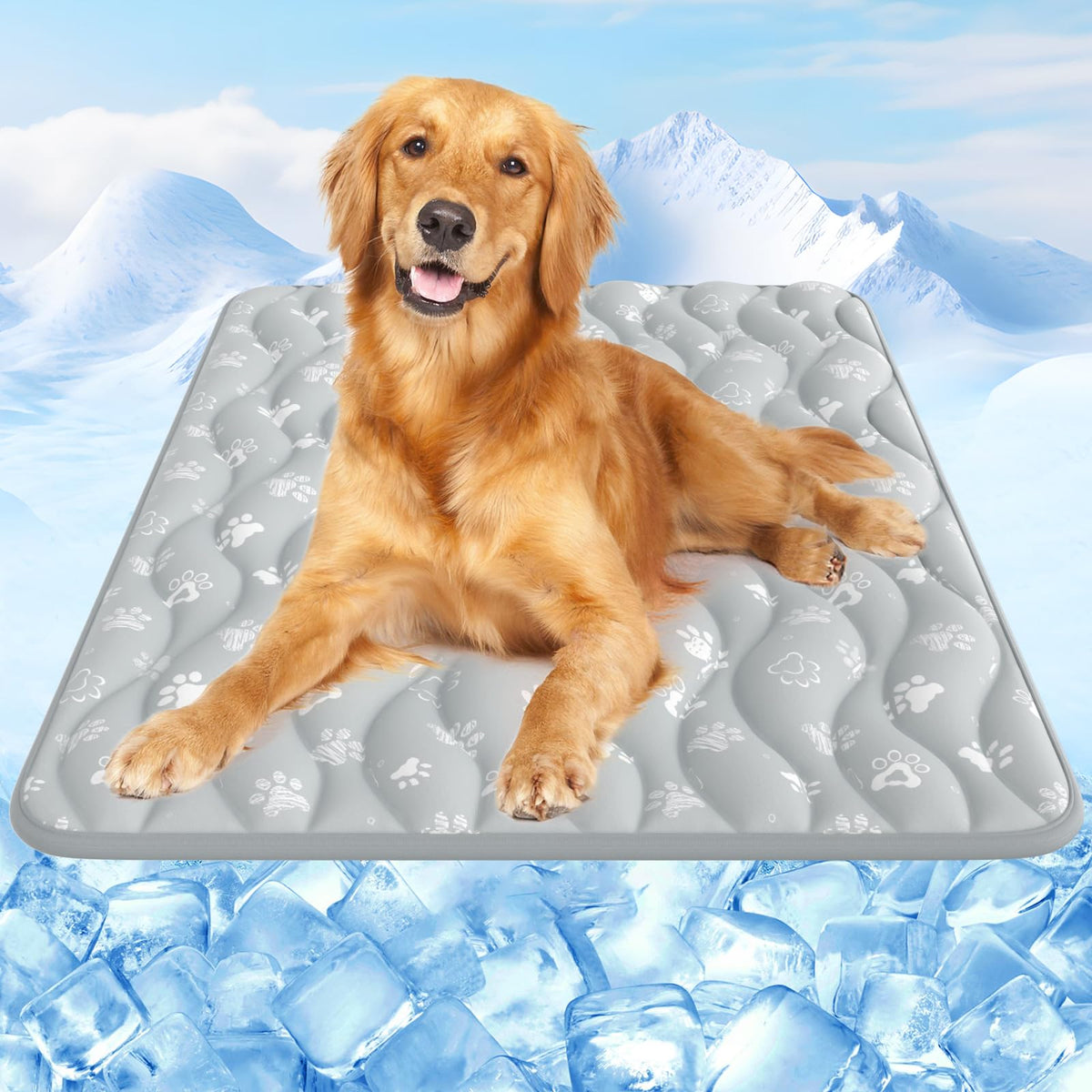 Rywell Super-Absorbent Cooling Mat for Dogs 44"x32" Arc-Chill 3.0 & Color-Changing Dog Cooling Mat, Stay Cool 