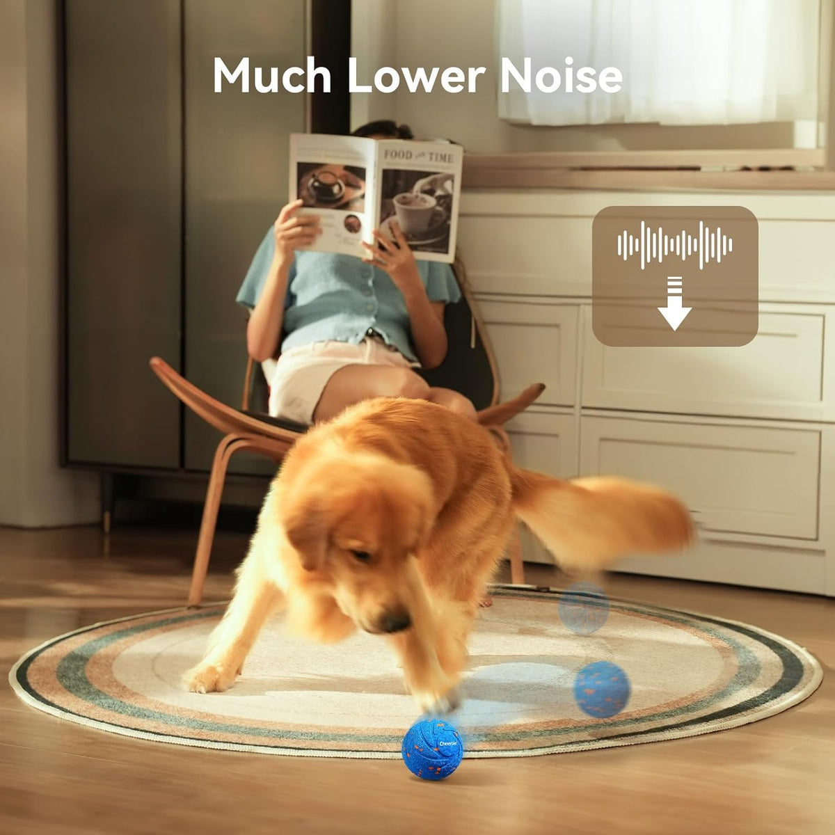 Cheerble Smart Interactive Dog Toy, Wicked Ball AIR, Automatic Moving, Bouncing, and Rotating, E-TPU Material, - view 9