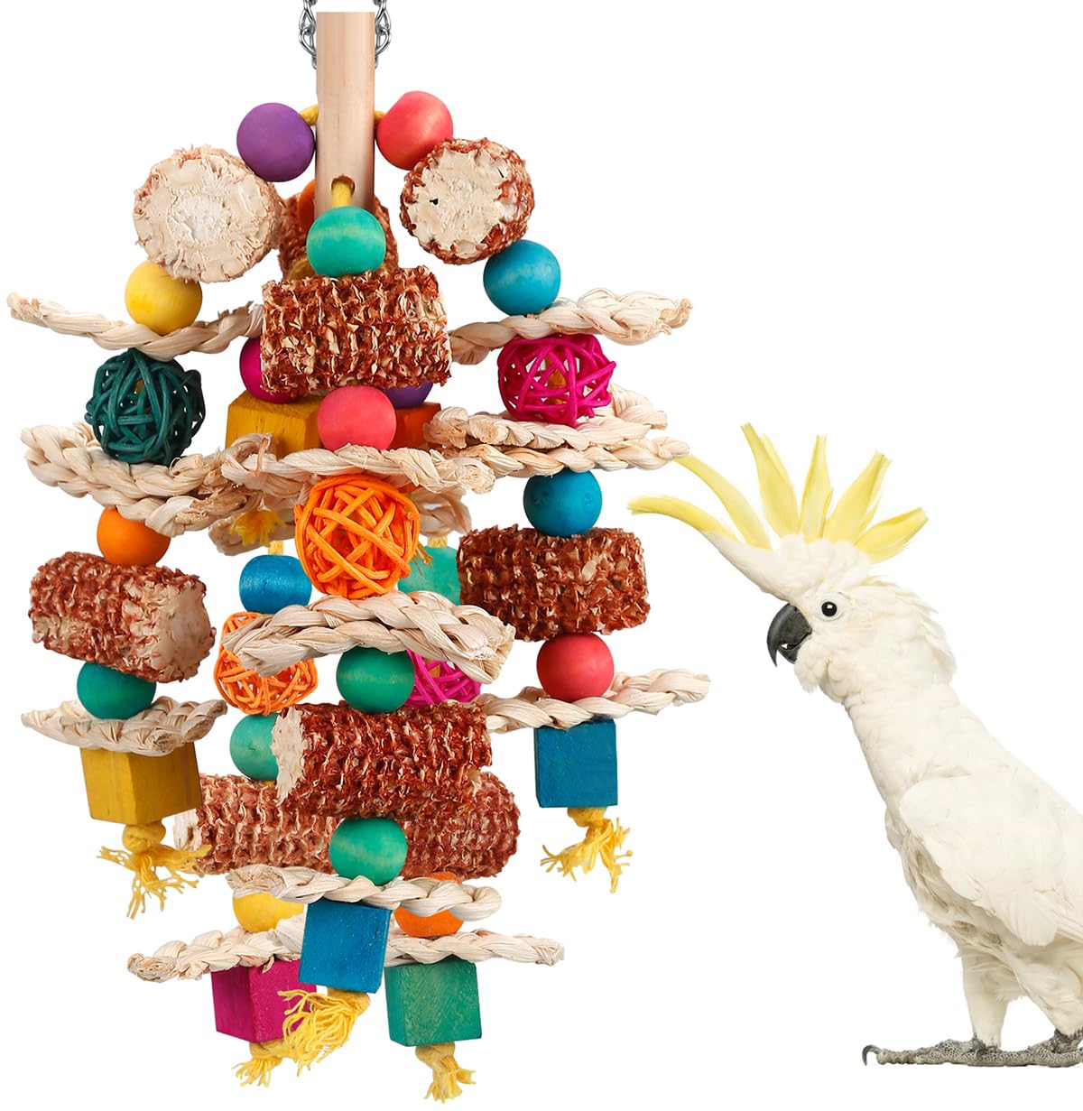 lovyoCoCo Parrot Toys Bird Toys Natural Corn Cob Bird chew Toys for Small and Medium-Sized Macaws,African Grey