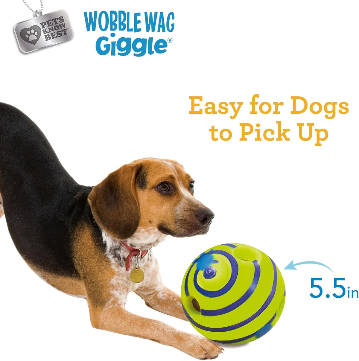 Wobble Wag Giggle Ball | Rolling Enrichment Toy for Fun Playtime, Interactive Play for Indoor or Outdoor, Keep - view 6