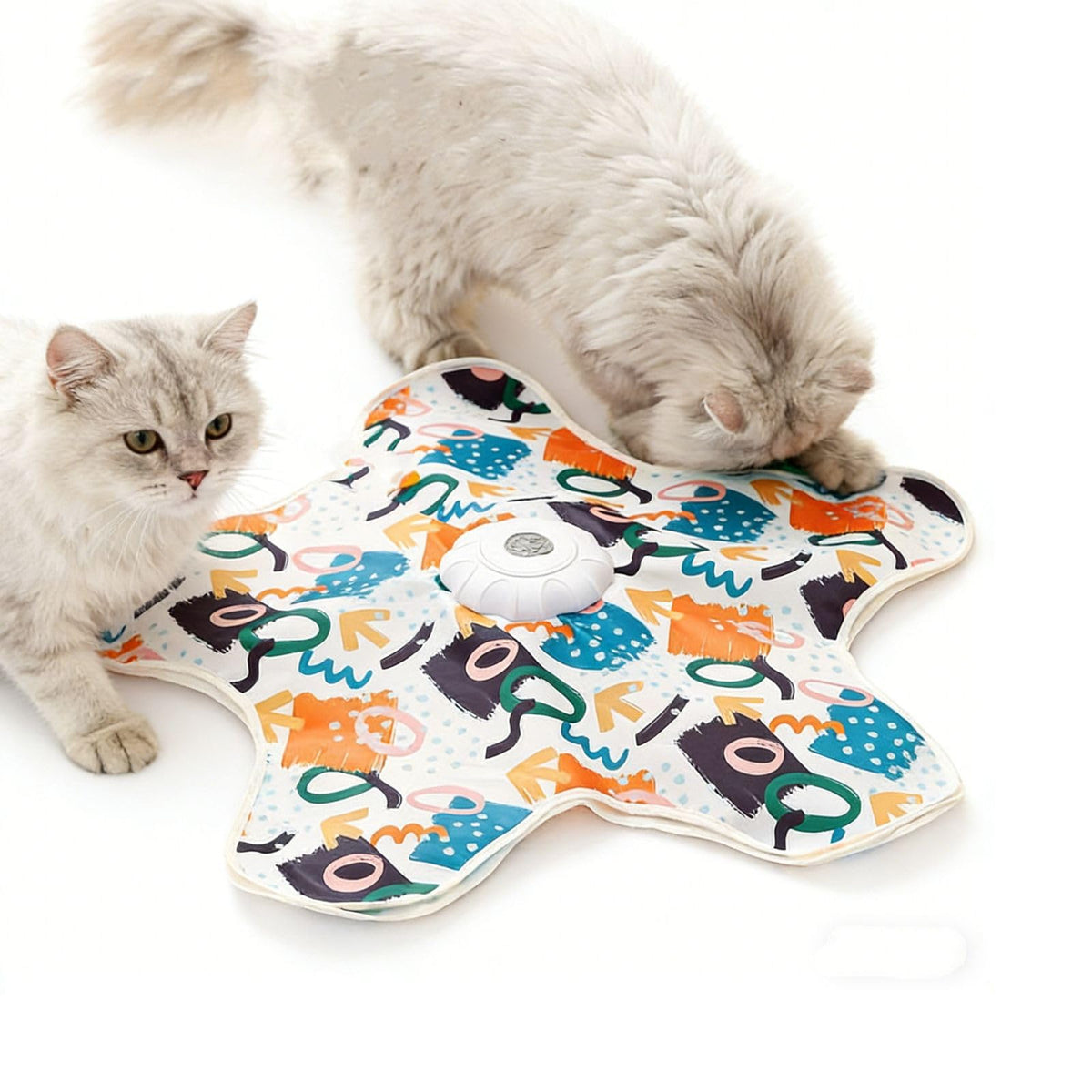Cat Toy Hide and Seek Interactive Cat Toy - Rechargeable Automatic Feather Wand with Bird Squeaky for Indoor C