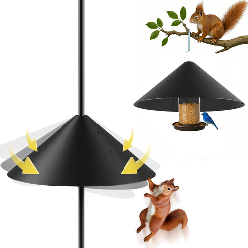 19 Inch Metal Squirrel Baffle for Bird Feeder Pole, Squirrel Proof Bird Feeders for Outdoors Hanging Cover for