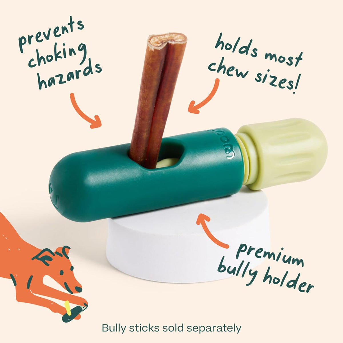 WOOF BullySafe - Bully Stick Holder - Durable Dog Chew Holder for Safe, Long-Lasting Play - Easy to Clean - No - view 3