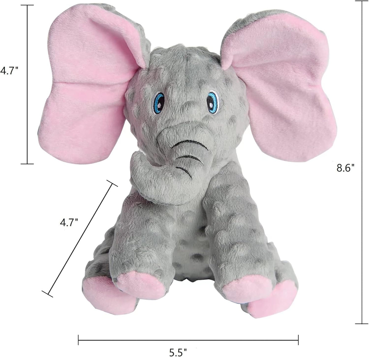 DODODOLA Dog Toys Puppy Toys Cute Squeaky Elephant Dog Toy with Crinkle Paper Stuffed Plush Animal to Keep The - view 4