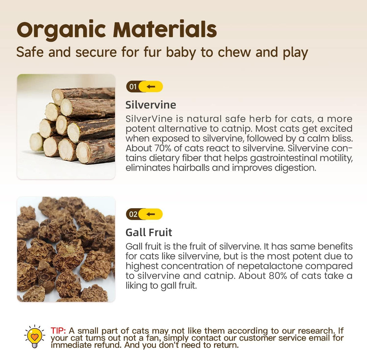 Potaroma 3 Pack Natural Silvervine Sticks Cat Toys, Catmint Silvervine Blend Sticks, Catnip Kittens Chew Toys  - view 5