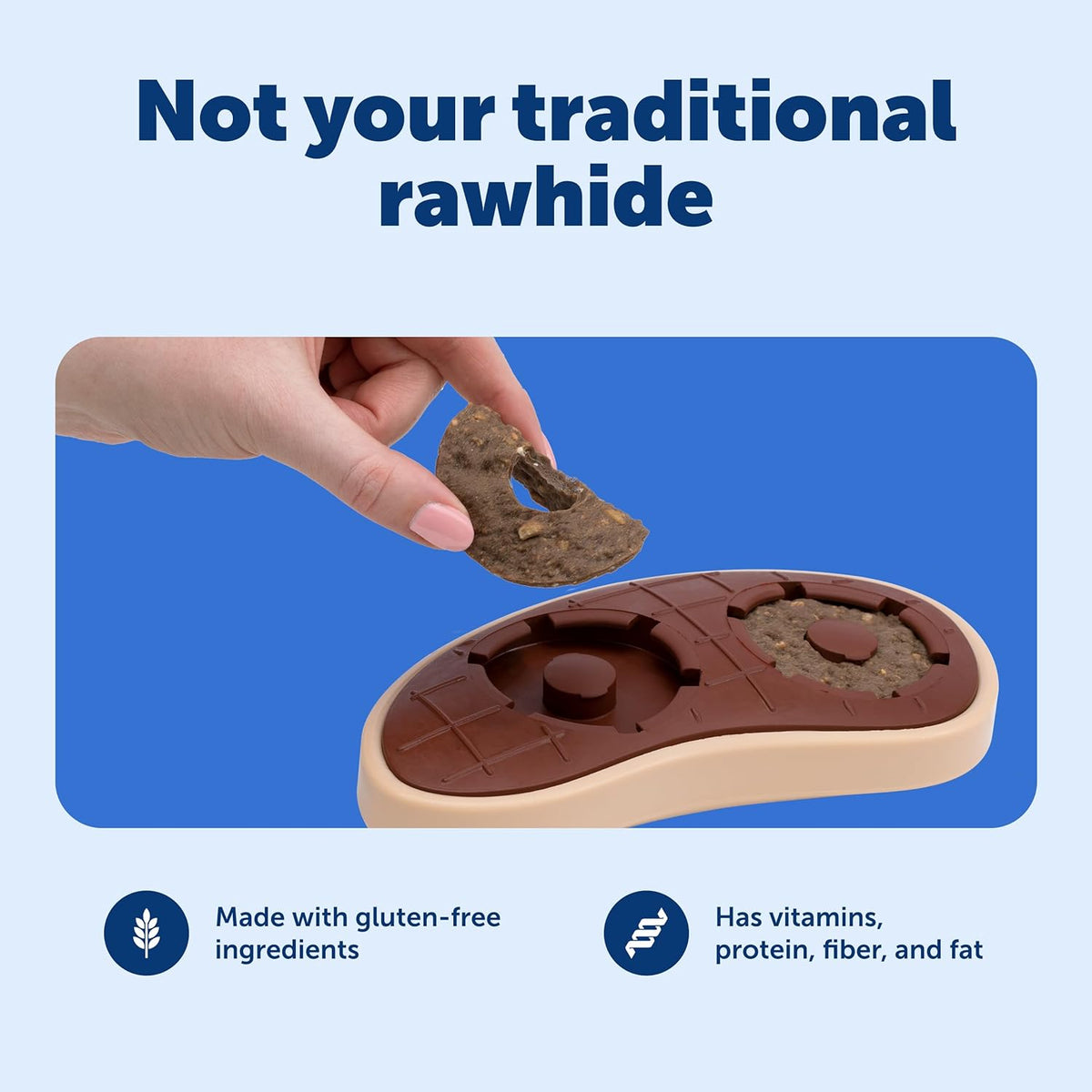 PetSafe Busy Buddy Natural Rawhide Rings - Long-Lasting Chew Refills - Quality Ingredients - Peanut Butter & O - view 4