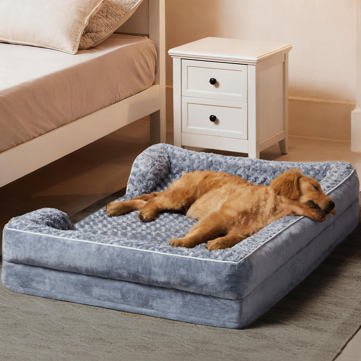 WNPETHOME Dog Beds for Large Sized Dogs, Washable Orthopedic Dog Couch Sofa Bed with Waterproof Lining & Non-S