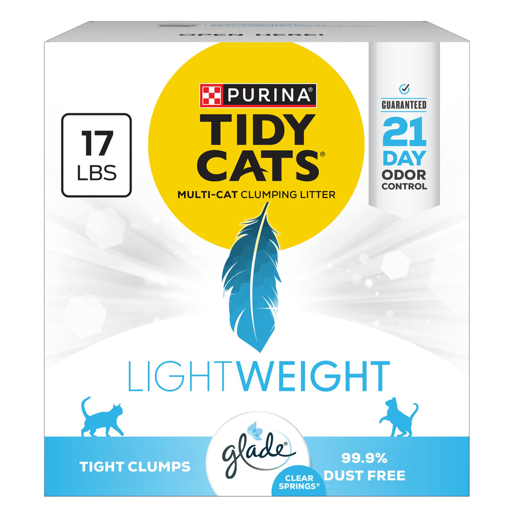 Purina Tidy Cats LightWeight With Glade Clear Springs Multi-Cat, Clumping, Low Dust, Scented Cat litter - 17 l
