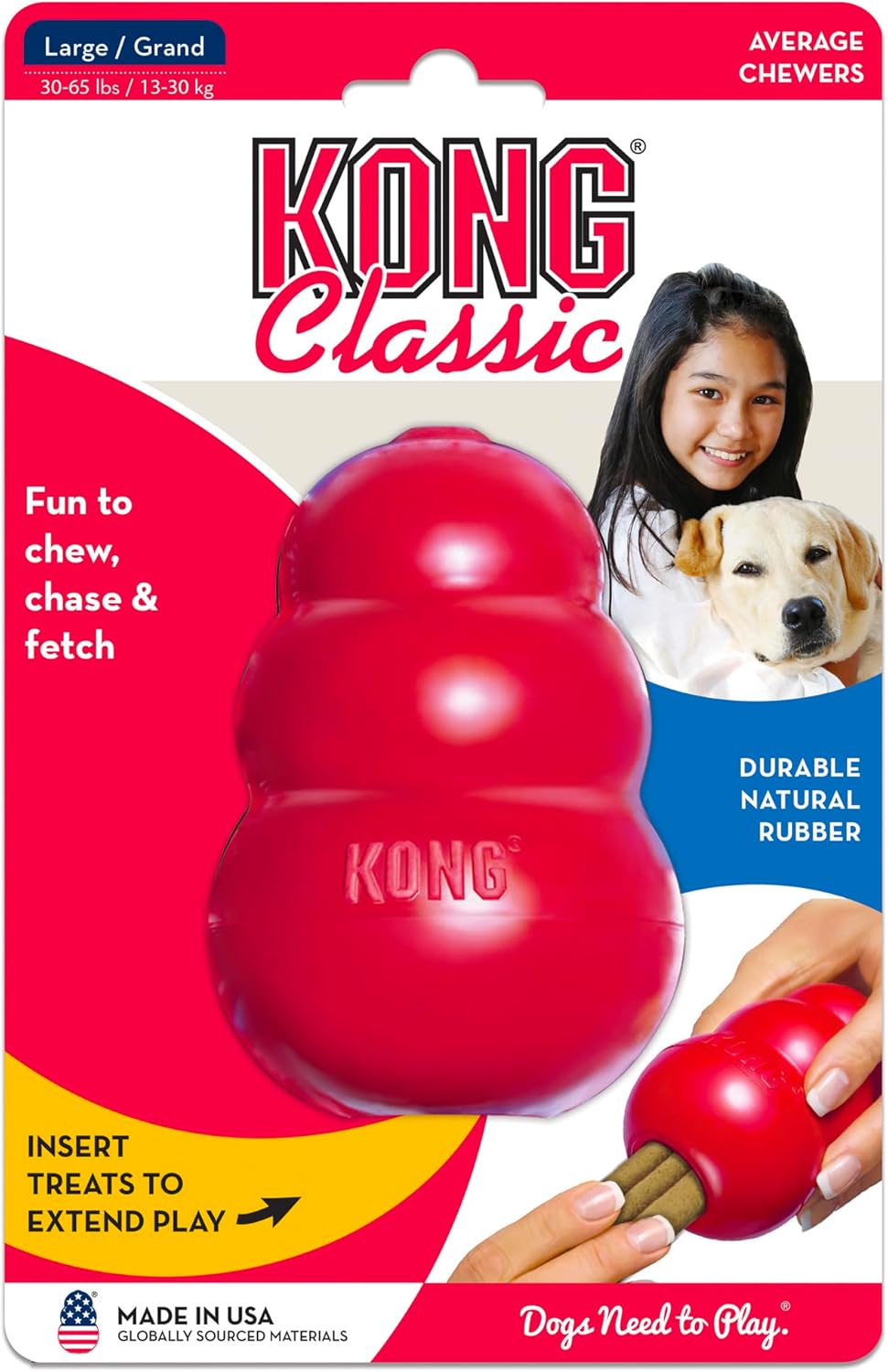 KONG Classic Stuffable Dog Toy - Fetch & Chew Toy for Dogs - Treat-Filling Capabilities & Erratic Bounce for E - view 10