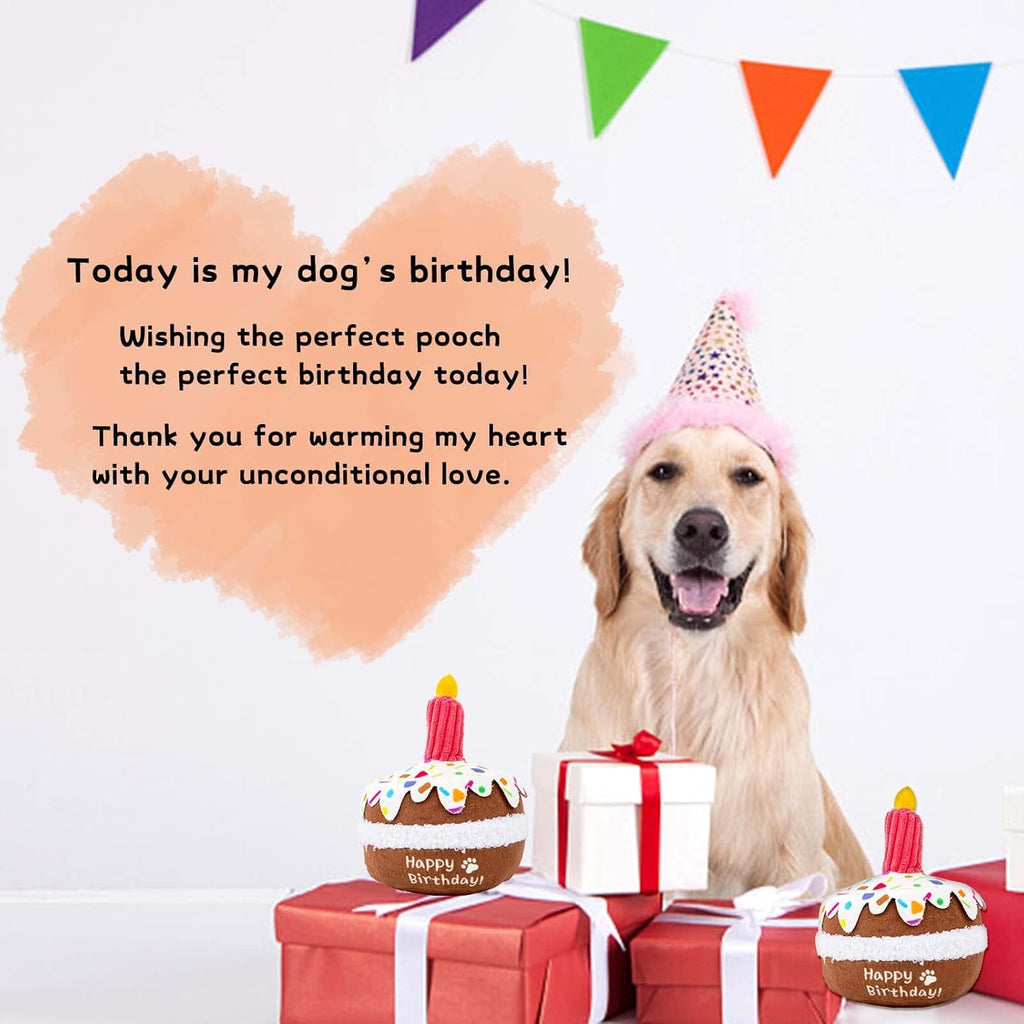 lilfrd Dog Birthday Toy, Birthday Cake Toys for Puppy Gifts, Squeaky Plush Dog Toys - view 6