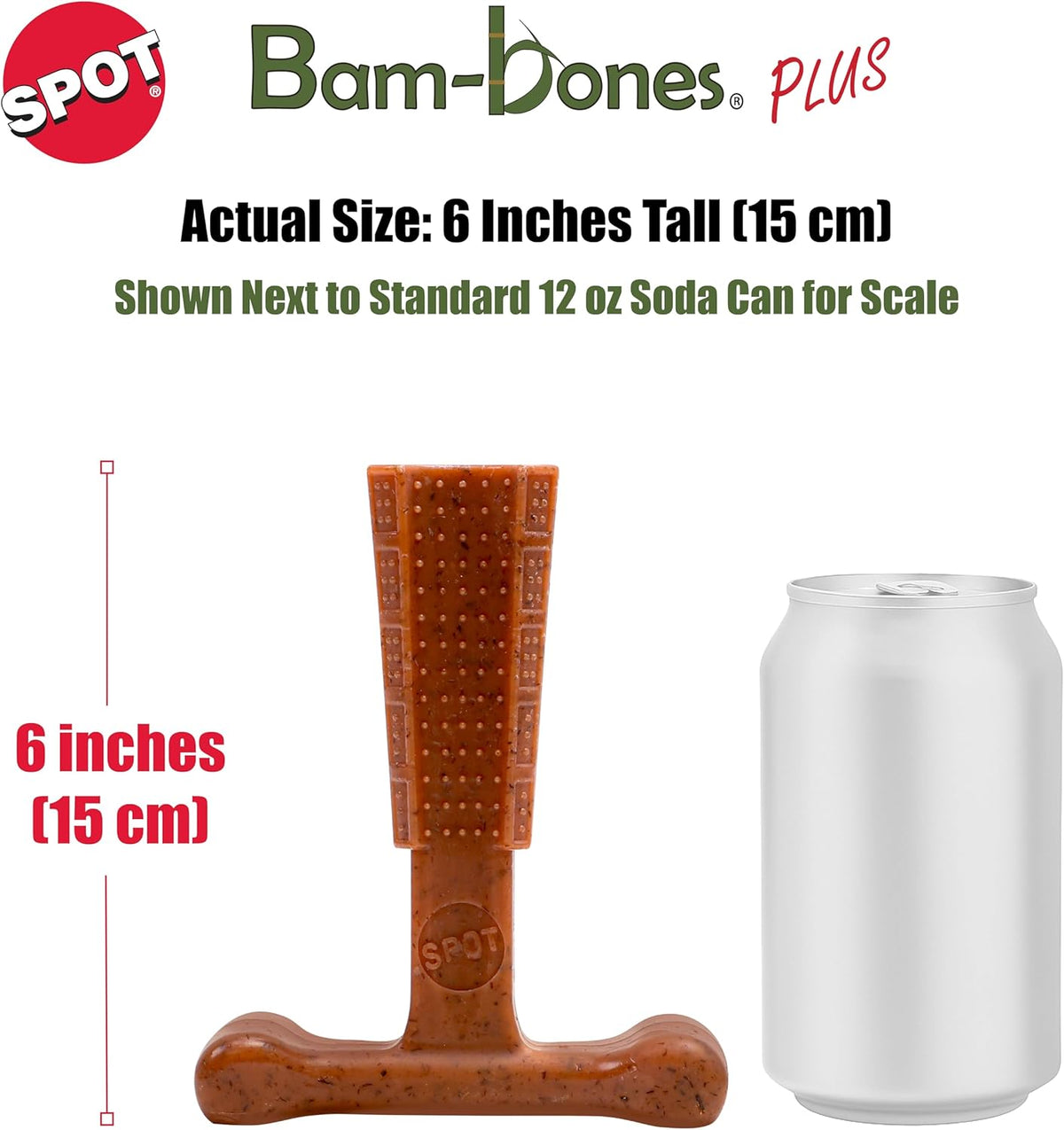 SPOT Bam-Bones Plus T Bone – Bamboo Fiber & Nylon Dog Chew Toy for Moderate to Aggressive Chewers, Durable Lon - view 5