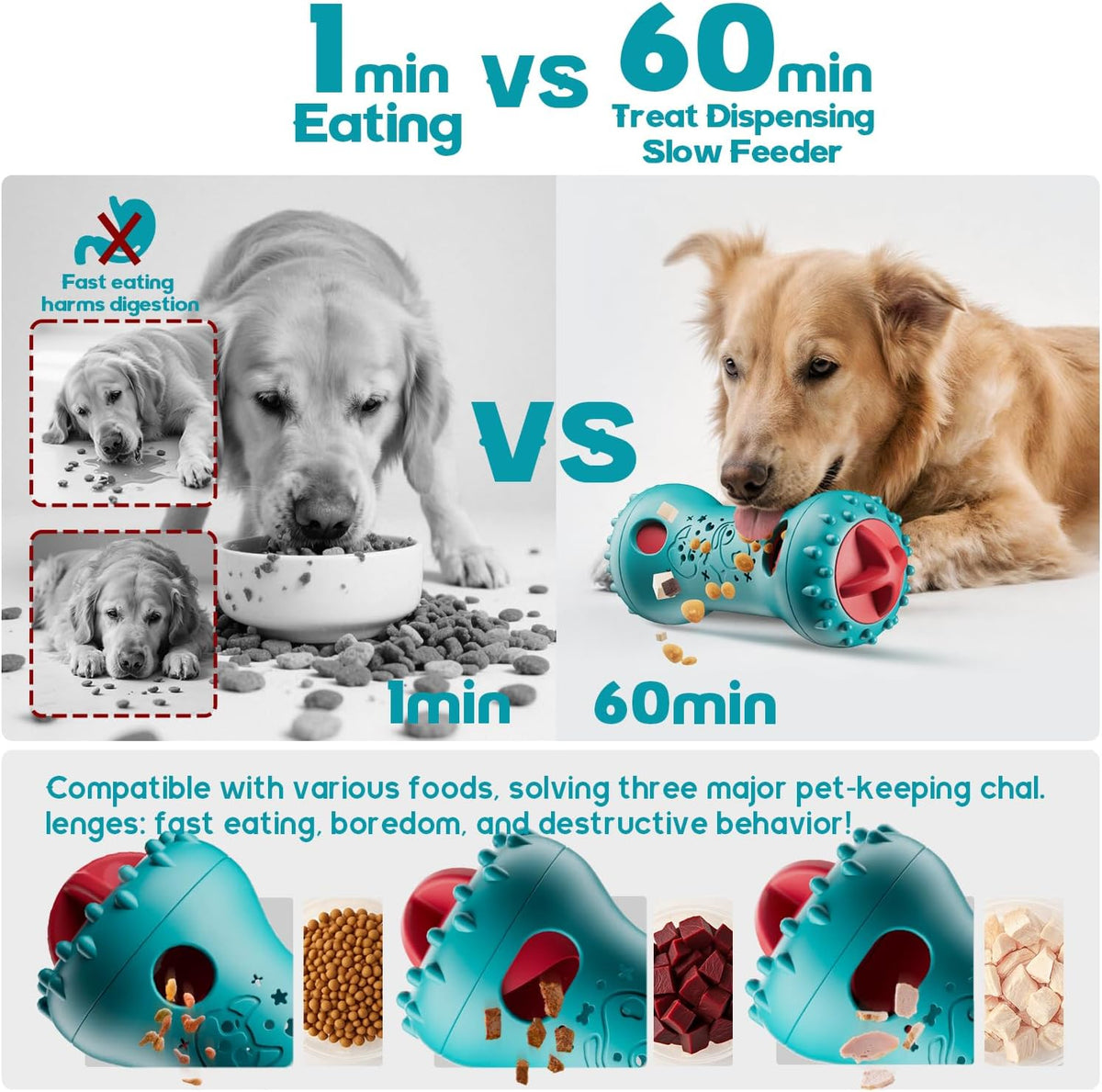 knitly Interactive Dog Toys, Adjustable Treat Dispensing Toy to Keep Them Busy, Dog Enrichment for Brain Stimu - view 3