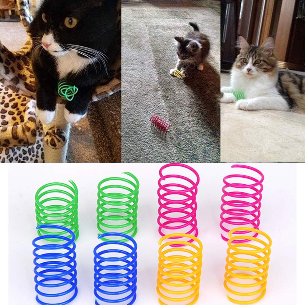 ISMARTEN Cat Spring Toy (60 Pack), Cat Kittens Toys Plastic Coil Spiral Springs for Swatting, Biting, Hunting, - view 6