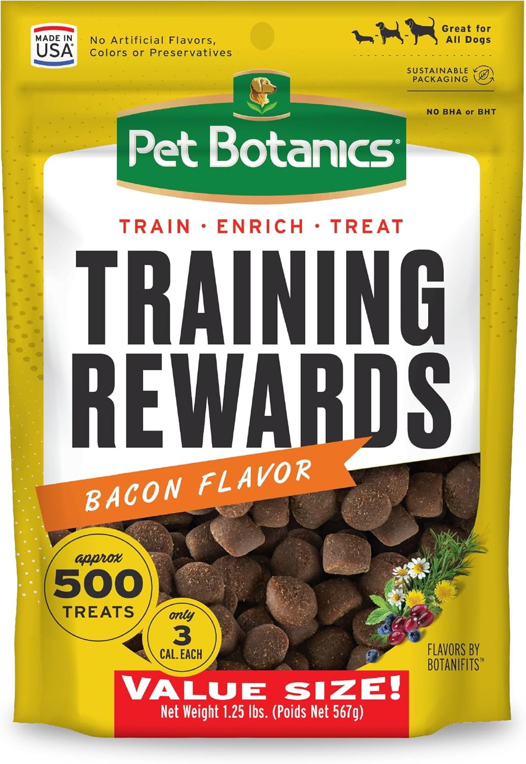 Pet Botanics Training Rewards Treats for Dogs, Made with Real Pork Liver, Focuses, Motivates, Rewards, Speeds 