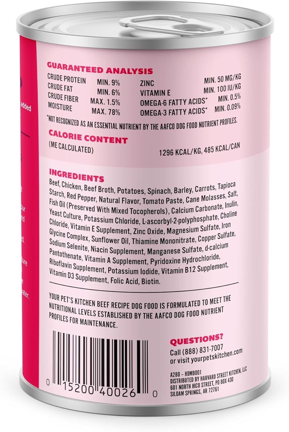Your PET'S Kitchen Wet Dog Food, Beef Recipe - 13.2 oz Cans (Pack of 6), Made in The USA with Real Beef - view 2