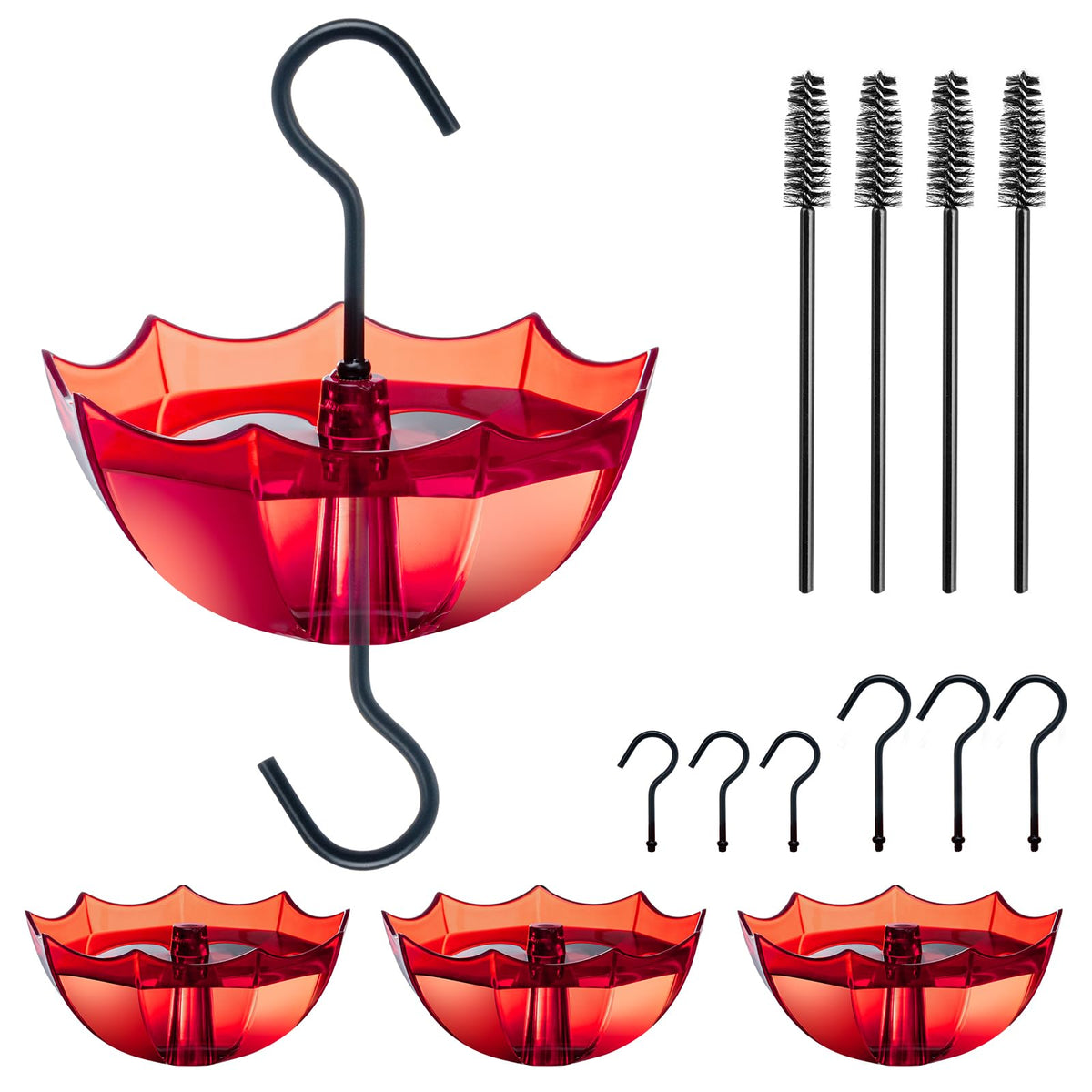 Ant Moat for Hummingbird and Oriole Feeder(5 OZ, 4 Pack) Umbrella Hummngbird Feeder Parts Hanging Ant Guard, F