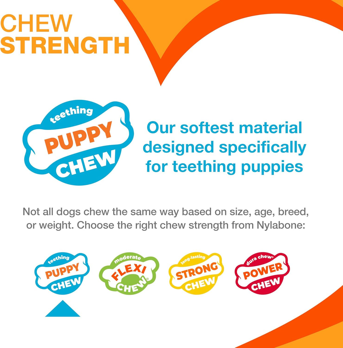 Nylabone New Puppy Starter Kit, 2 Chew Toys and 1 Natural Treat for Puppies, Puppy Teething Toy, Bacon & Chick - view 4
