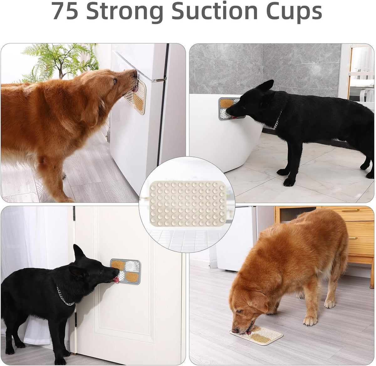 MateeyLife 2PCS Large Lick Mat for Dogs with Suction Cups, Slow Feeder Bowls, Cat Lick Mat for Anxiety Relief, - view 3