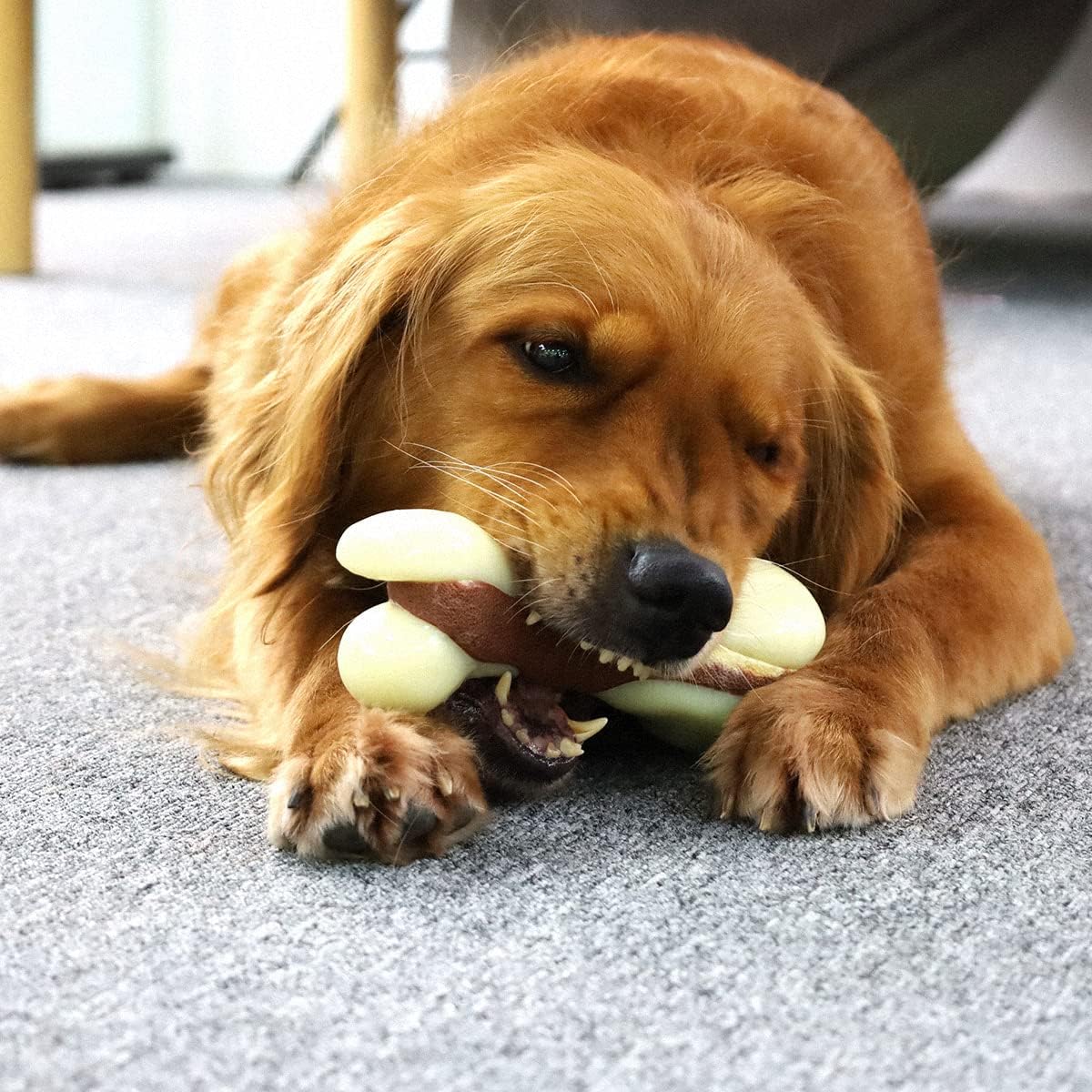 Tikaton Indestructible Dog Chew Toys for Aggressive Chewers, Beef Flavor Durable Dog Teething Chew Toys Bones  - view 2