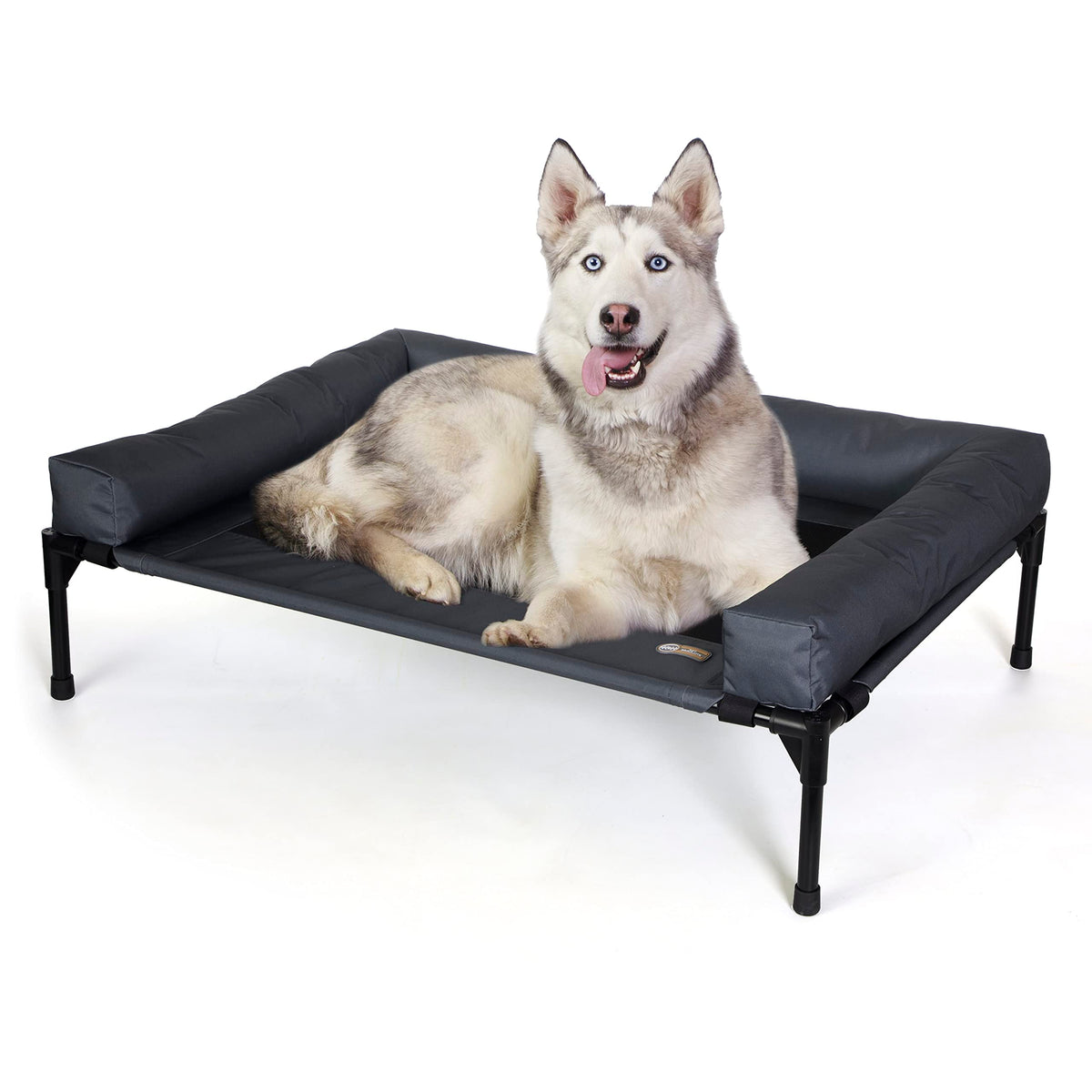 K&H Pet Products Bolster Dog Cot Cooling Indoor/Outdoor Elevated Dog Bed Hammock with Removable Bolster, Washa