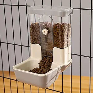 Hanging Automatic Food Dispenser, 27oz Large Capacity Hanging Pet Cage Feeder for Rabbit Bird Chinchilla Hedge