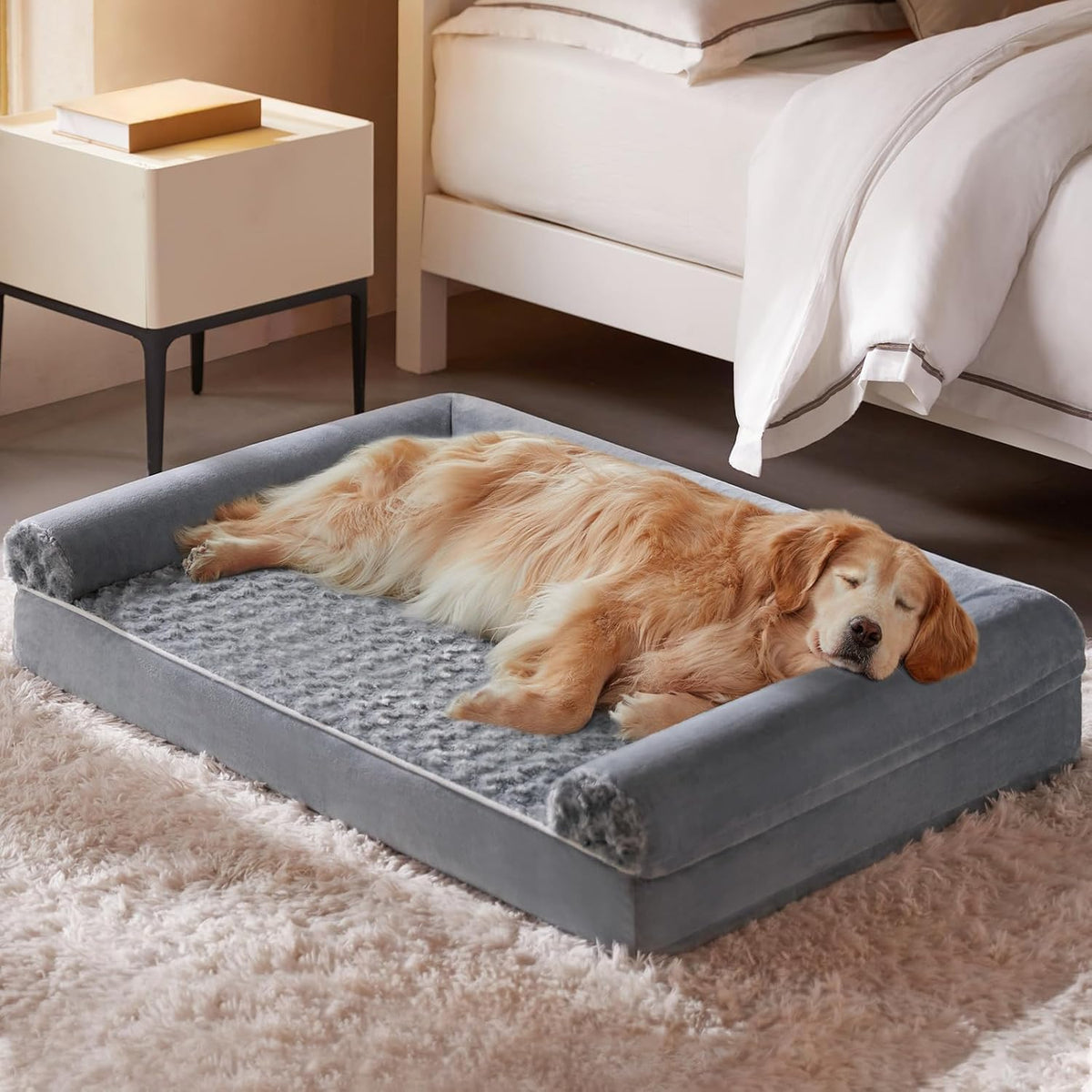 BFPETHOME Dog Beds for Large Dogs, Orthopedic Dog Bed for Medium Large Dogs,Big Waterproof Couch Pet Bed with 