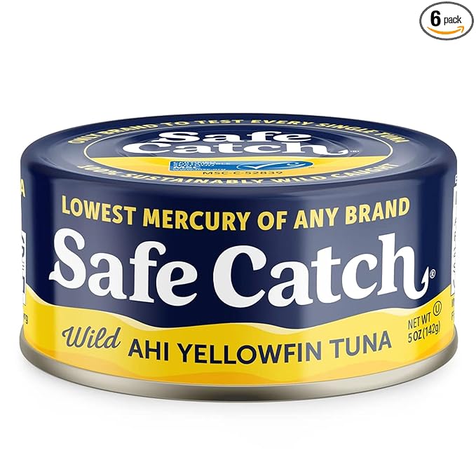 Safe Catch Wild Ahi Yellowfin Tuna Fish Canned, Wild Caught, Lowest Mercury, Lean Protein, Omega 3, Gluten-Fre