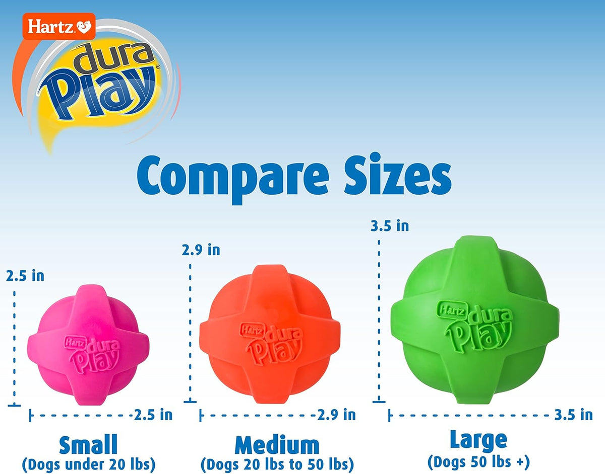 Hartz Dura Play Bacon Scented Squeak Ball Dog Toy for Small Breeds, 3 Pack - view 3